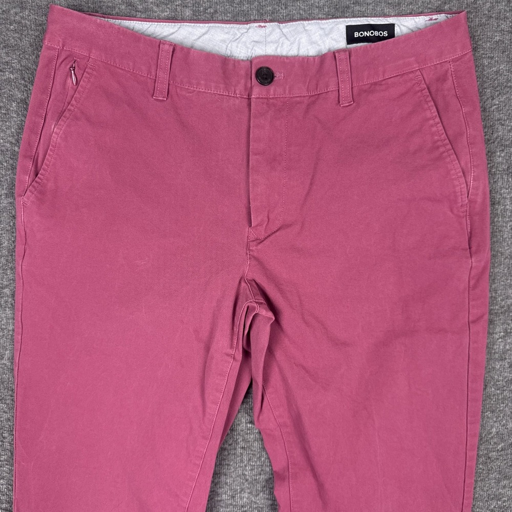 Bonobos‎ Pants Mens 32x32 Slim Pink Chino Stretch Preppy Casual